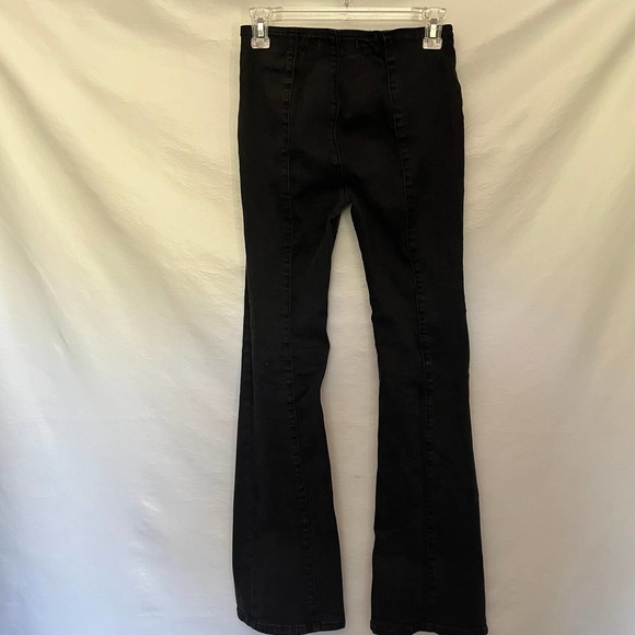 Free People We the Free Flare Pull-On Womens Jeans Size 24 Black Front Seam - Picture 4 of 11